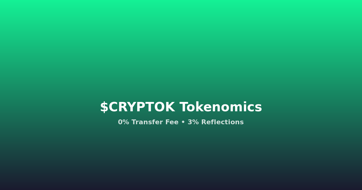 Understanding CRYPTOK Tokenomics - How the Token Powers the Platform